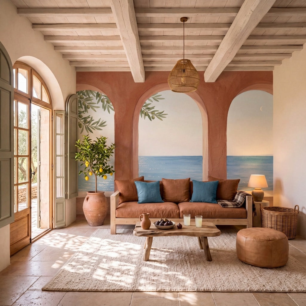 Papier peint panoramique Arches du Sud dans un salon