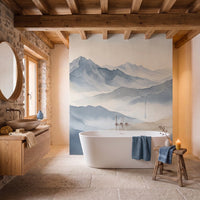 Papier peint panoramique Cimes d'aquarelle dans une salle de bain