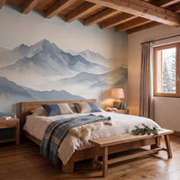Papier peint panoramique Cimes d'aquarelle dans une chambre