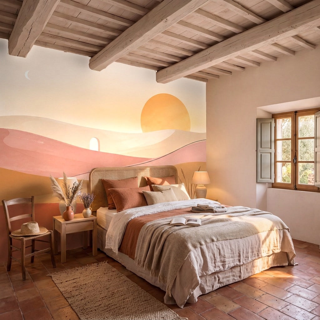 Papier peint panoramique Collines de terre dans une chambre