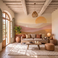 Papier peint panoramique Collines de terre dans un salon