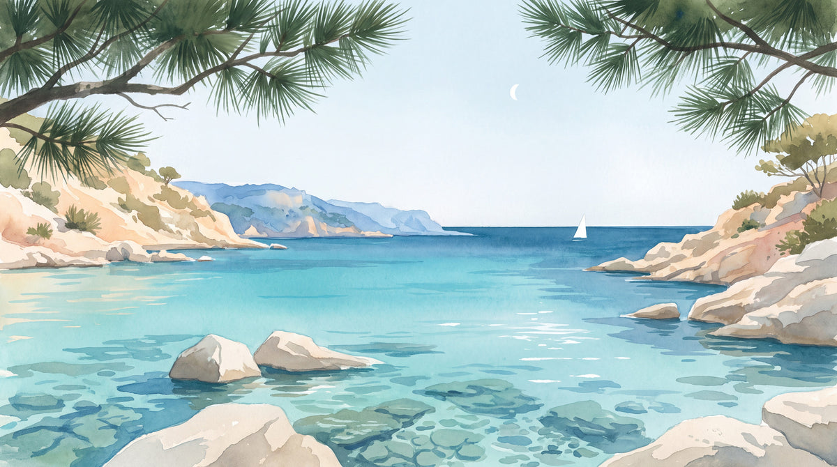 Motif à plat : Crique d'azur