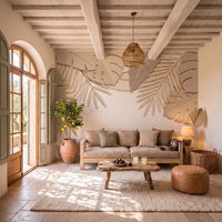 Papier peint panoramique Feuilles de sable dans un salon