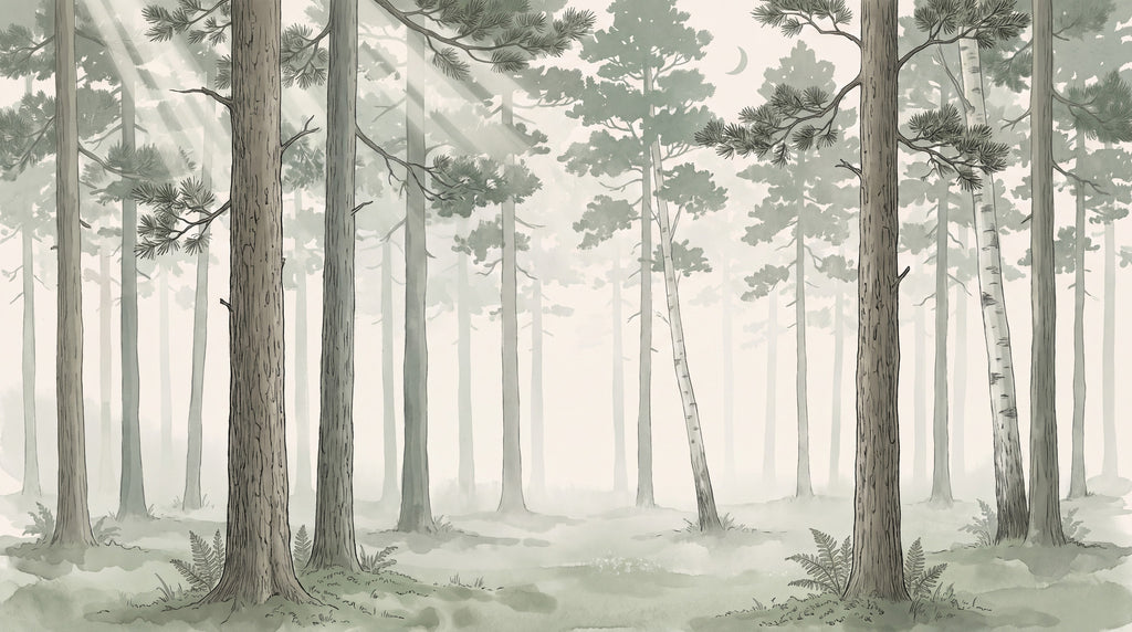 Motif à plat : Forêt endormie