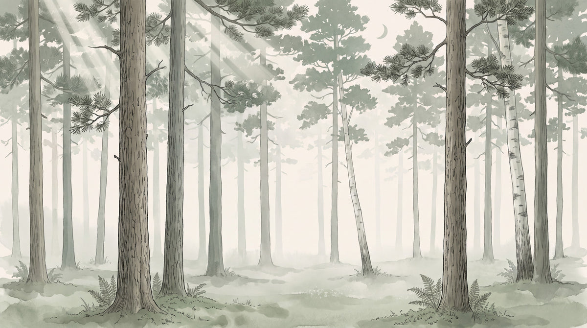 Motif à plat : Forêt endormie