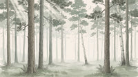 Motif à plat : Forêt endormie