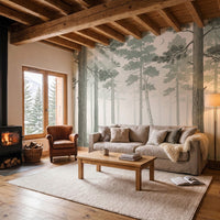 Papier peint panoramique Forêt endormie dans un salon
