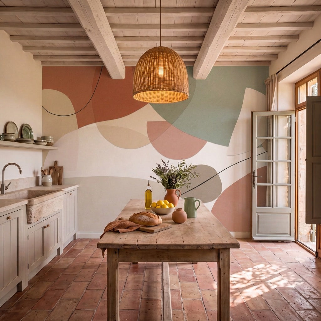 Papier peint panoramique Formes douces dans une cuisine