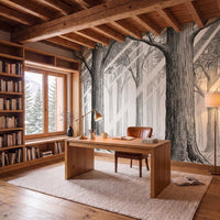 Papier peint panoramique Futaie d'encre dans un bureau