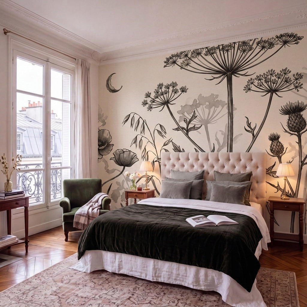 Papier peint panoramique Herbier d'encre dans une chambre
