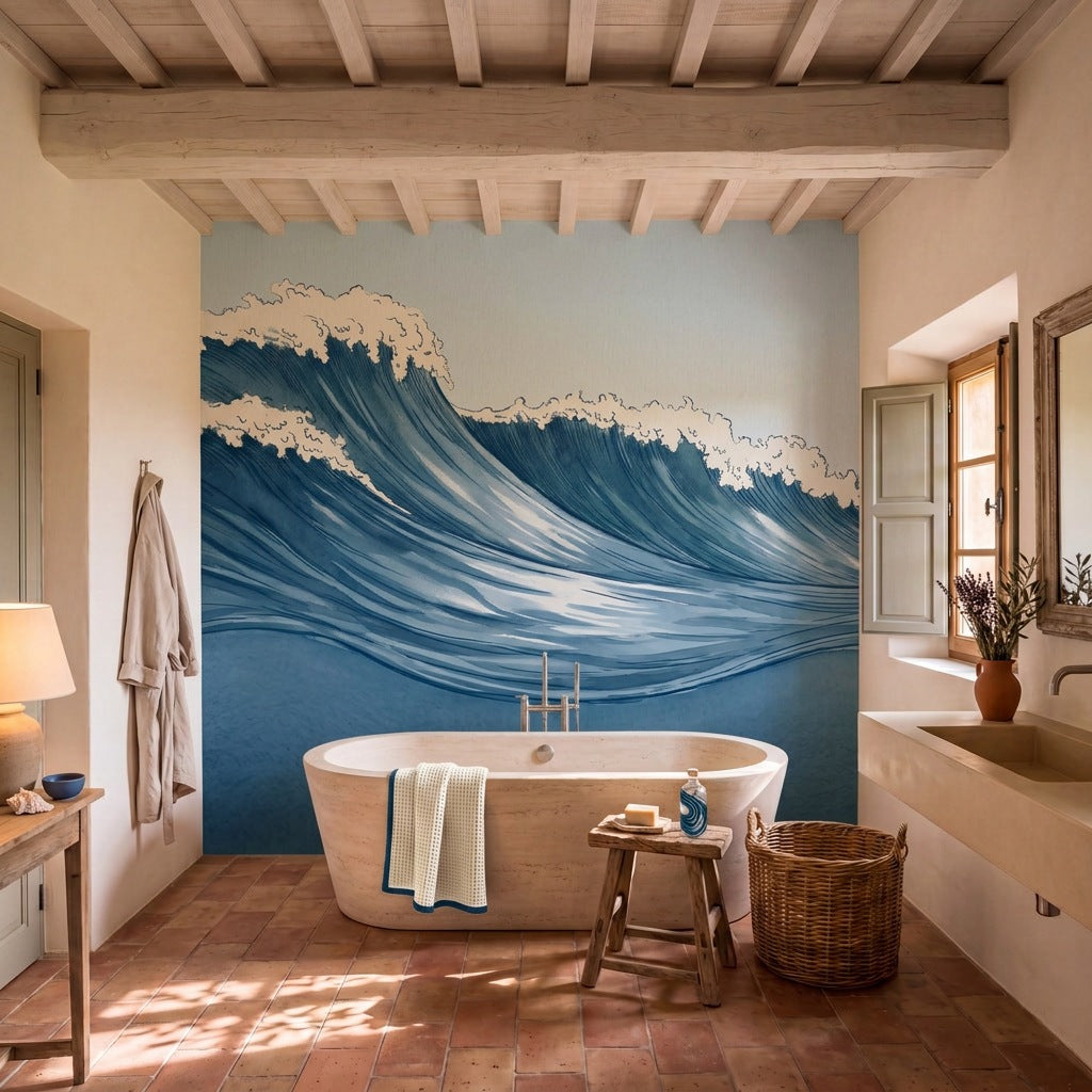 Papier peint panoramique Houle dans une salle de bain