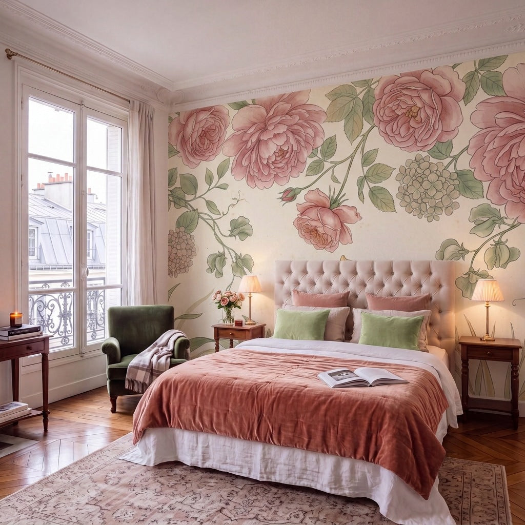 Papier peint panoramique Jardin d'antan dans une chambre