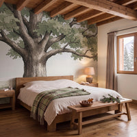 Papier peint panoramique Le grand chêne dans une chambre