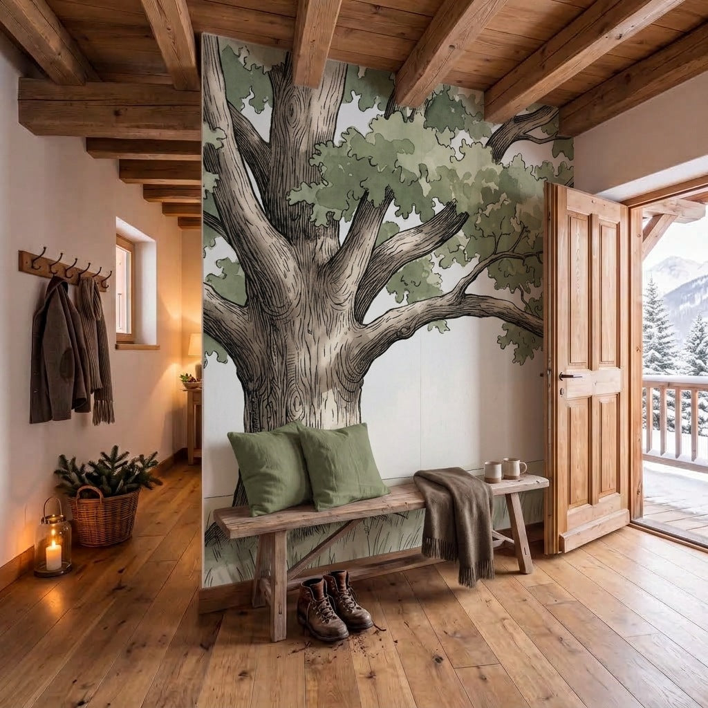 Papier peint panoramique Le grand chêne dans une entrée