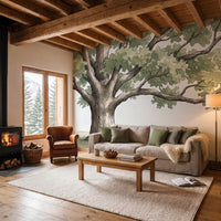 Papier peint panoramique Le grand chêne dans un salon