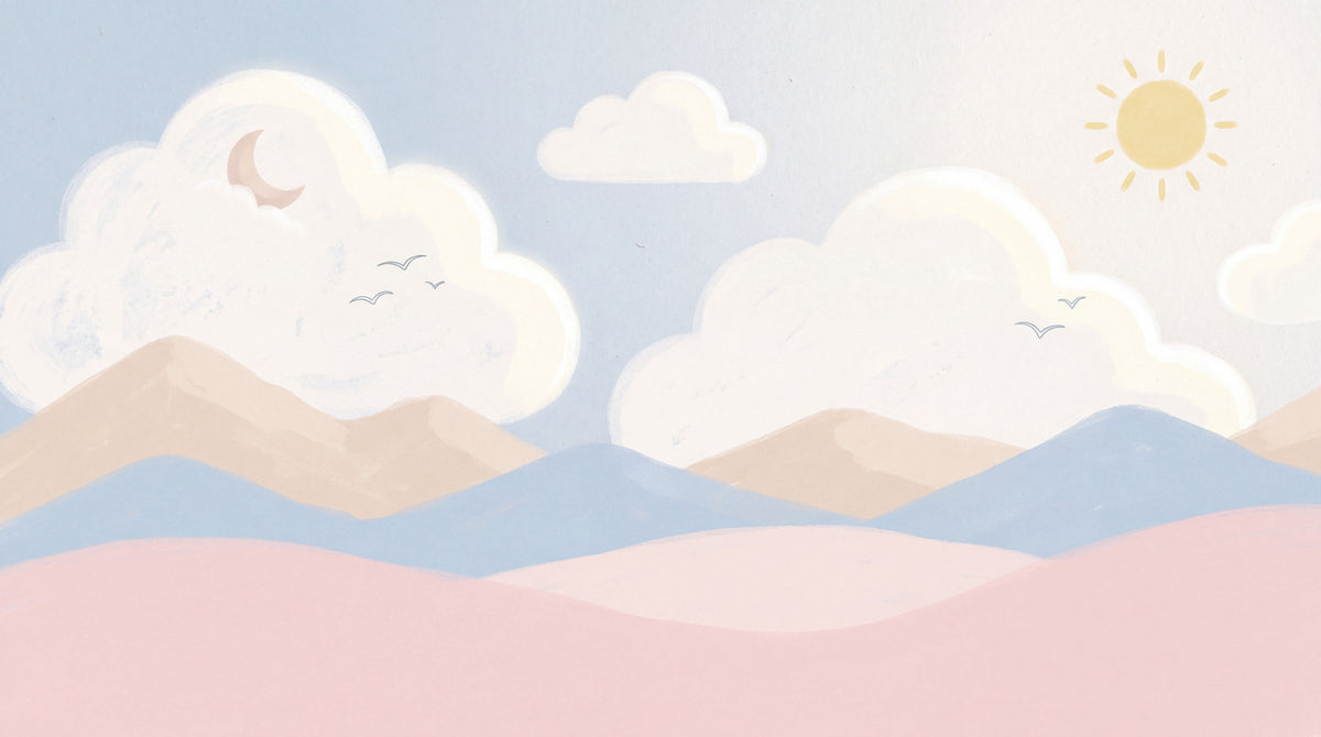 Motif à plat : Nuages de coton
