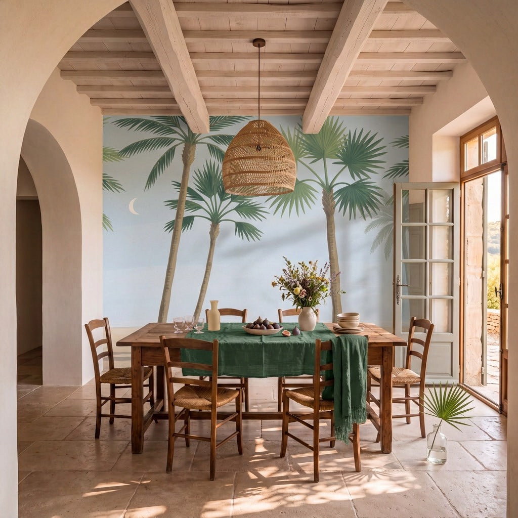 Papier peint panoramique Palmeraie dans une salle à manger