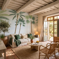 Papier peint panoramique Palmeraie dans un salon