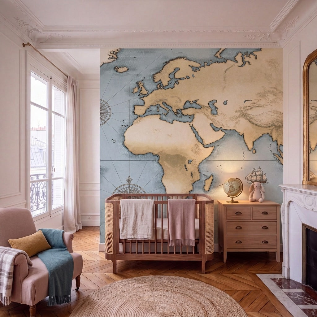Papier peint panoramique Terres anciennes dans une chambre d'enfant
